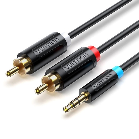 VENTION 3.5mm Male to 2RCA Male Cable 10M Black (BCLBL) (VENBCLBL)-VENBCLBL