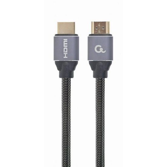 Gembird HDMI 2.0 Braided Cable HDMI male - HDMI male 1m Ασημί (CCBP-HDMI-1M) (GEMCCBP-HDMI-1M)-GEMCCBP-HDMI-1M