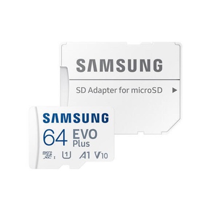 Samsung microSDXC 64GB Class 10 U1 V10 A1 UHS-I with Adapter (MB-MC64SA/EU) (SAMMB-MC64SA-EU)-SAMMB-MC64SA-EU