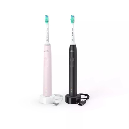 Philips Sonicare 3100 Series Ηλεκτρική Οδοντόβουρτσα Black / Sugar Rose (HX3675/15) (PHIHX3675-15)-PHIHX3675-15