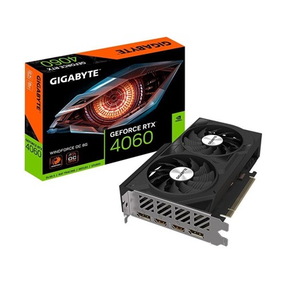 Gigabyte GeForce RTX 4060 8GB GDDR6 Windforce OC Κάρτα Γραφικών (GV-N4060WF2OC-8GD) (GIGGV-N4060WF2OC-8GD)-GIGGV-N4060WF2OC-8GD