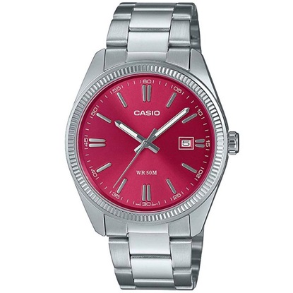 Casio Stainless Steel Ρολόι Μπαταρίας Cherry με Ασημί Μεταλλικό Μπρασελέ (MTP-1302PD-4AVEF) (CASMTP-1302PD-4AVEF)-CASMTP-1302PD-4AVEF