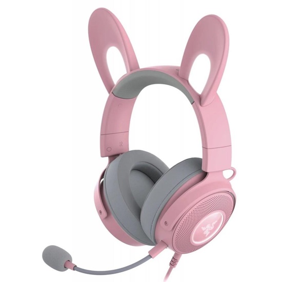 Razer Kraken Kitty V2 Pro Quartz RGB USB 7.1 Gaming Headset Kitty Bear Bunny Ears (RZ04-04510200-R3M1) (RAZRZ04-04510200-R3M1)-RAZRZ04-04510200-R3M1