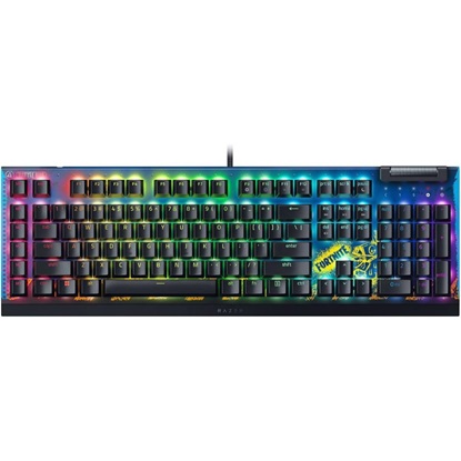 Razer Blackwidow V4 X Fortnite + Skin RGB Gaming Mechanical Keyboard Macro Keys Yellow Linear (RZ03-04703600-R3M1) (RAZRZ03-04703600-R3M1)-RAZRZ03-04703600-R3M1