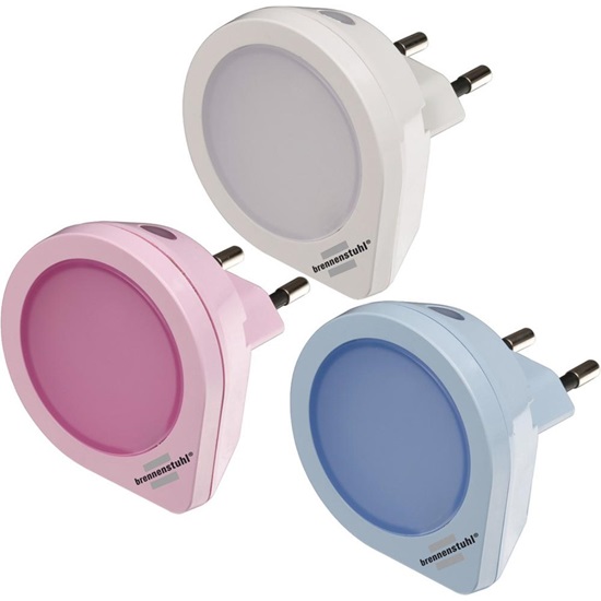 Brennenstuhl NL 01 QD LED Φωτάκια Νυκτός 1.5lm με Φωτοκύτταρο Set White, Pink, Blue (1173180) (BNN1173180)-BNN1173180