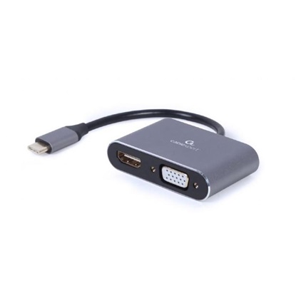 Gembird Adapter USB-C To HDMI VGA (A-USB3C-HDMIVGA-01) (GEMA-USB3C-HDMIVGA-01)-GEMA-USB3C-HDMIVGA-01