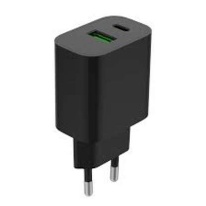 Gembird Powerdelivery USB-a USB-C 20w Charger Black (TA-UC-PDQC20-01-BK) (GEMTA-UC-PDQC20-01-BK)-GEMTA-UC-PDQC20-01-BK